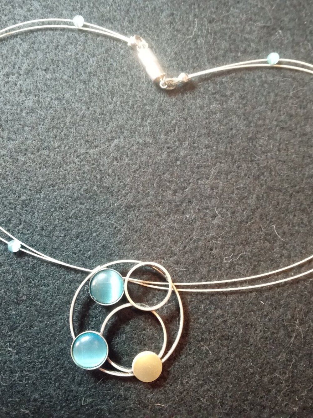 Architectural, modernist mixed metal necklace
